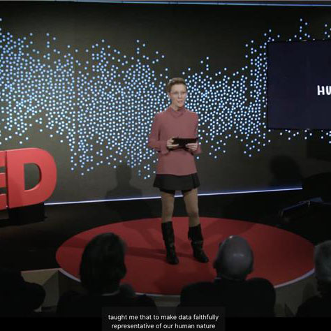 <b>Finding Personal Meaning in Data</b><br>Her talk shows how recording and studying our daily data can help us understand ourselves better. She encourages us to use data to tell our own stories.