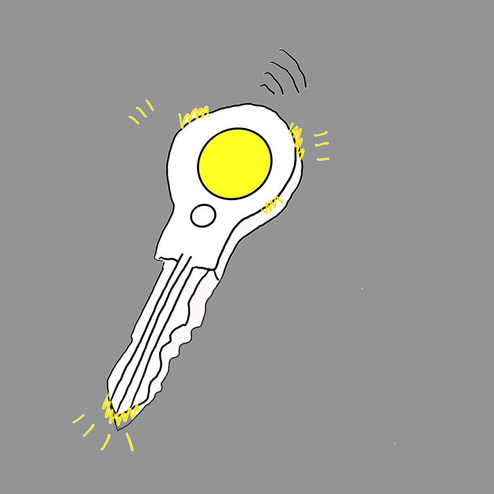 I designed a key that lights up when moved. The light helps users find the key easily in the dark. This makes it both practical and interactive.