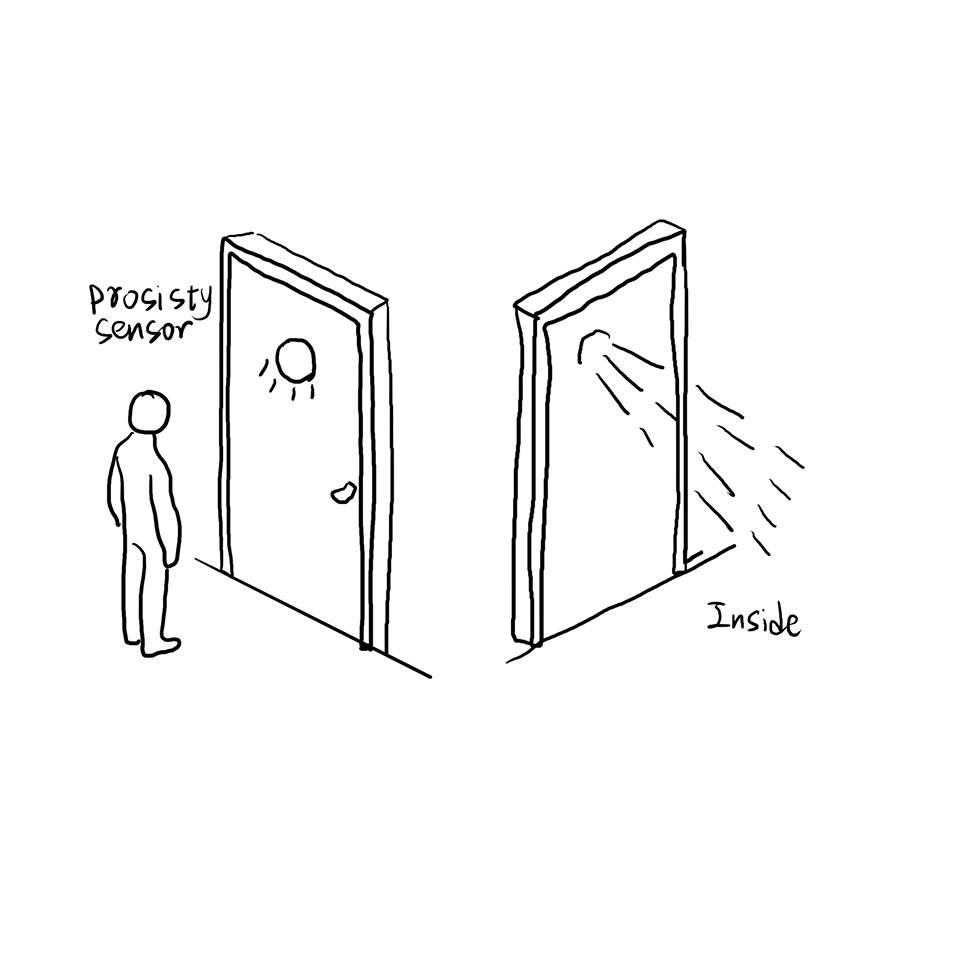 I designed a light that turns on when someone approaches the door. A proximity sensor detects movement and activates the light automatically. This makes it easier to see in the dark and improves safety.