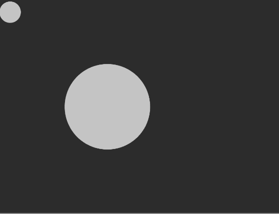 This GIF shows two circles against a dark background. The larger circle pulses gently as the sound of soup boiling plays. Each bubble and pop from the boiling soup makes the circle expand or contract slightly, mimicking the rhythm and intensity of the boiling sound.
