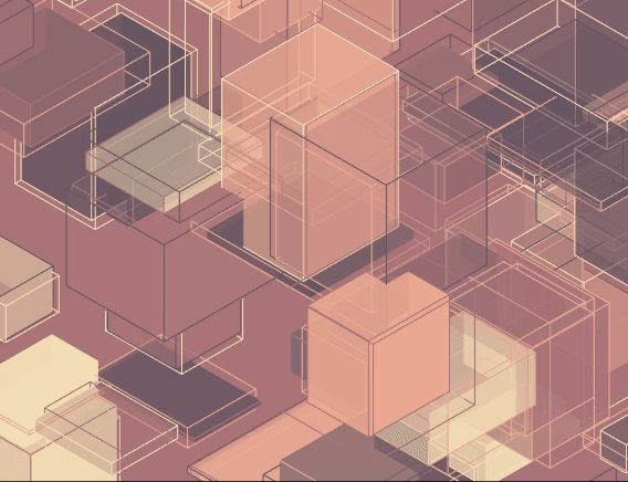 This GIF shows an array of shifting geometric shapes in warm tones. As the soup boils more intensely, the shapes rearrange and shift more rapidly, simulating the movement of bubbles in a pot. The visual changes directly correspond to the variations in the boiling sounds, creating a lively and engaging interaction between sound and sight.