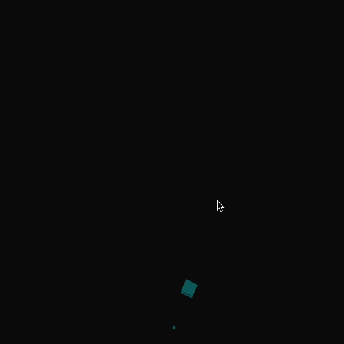 In this GIF, small turquoise squares appear against a dark background. The sound of the egg frying seems to control the movement of the squares. Each pop and sizzle from the frying pan causes the squares to jump slightly, creating a lively dance that matches the rhythm of the frying sounds.