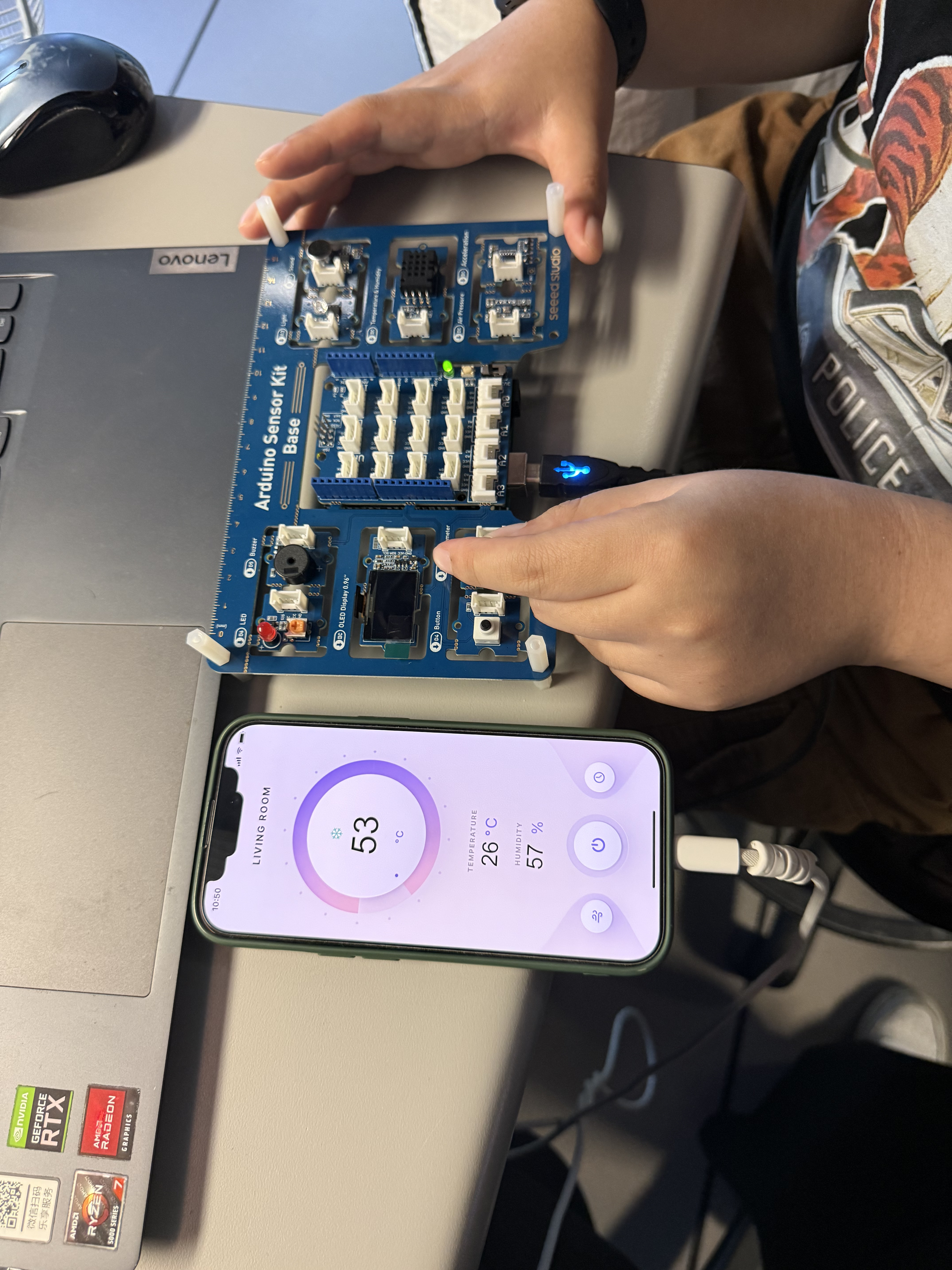 <b>Reading Live Sensor Data</b><br>I tested the Arduino Sensor Kit again and watched the real-time results on my phone screen. It showed the temperature and humidity in my room. This helped me understand how physical sensors can control and display digital information.<br><br>https://www.youtube.com/shorts/pPx_ol-kE7k