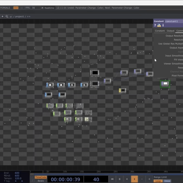 <b>Building Particle-Based Visuals</b><br>We arranged multiple operators to create particle visuals that respond to input. We tested different node combinations to achieve a soft and calm animation style. This process helped us refine how the visuals should look for a relaxing experience.